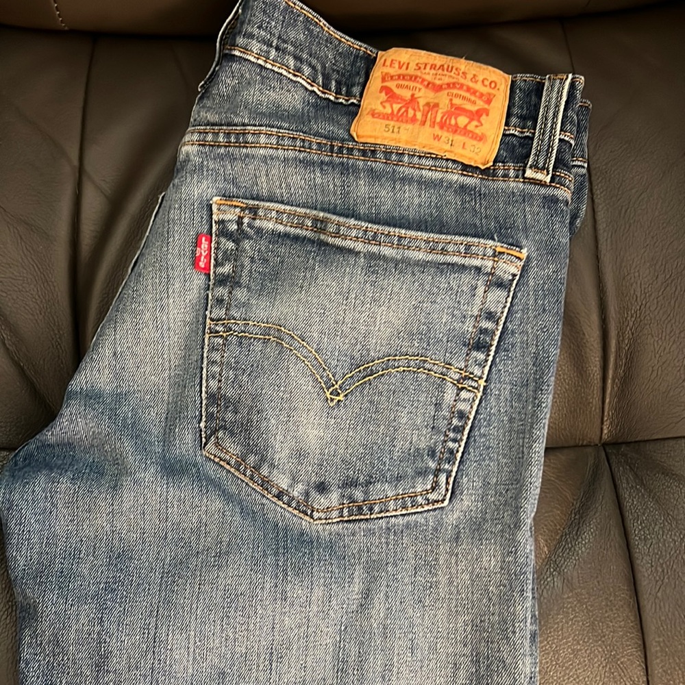 Levi’s 511 Mens Jeans 31x32 Med Blue Skinny Stretch